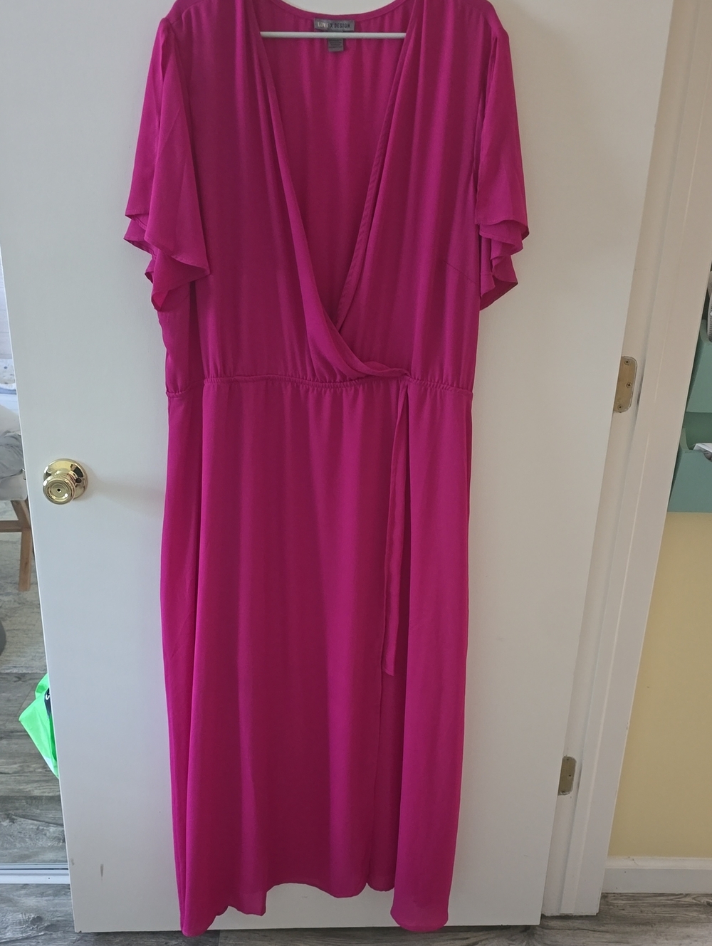 Love By Design Fuchsia Wrap Maxi Dress